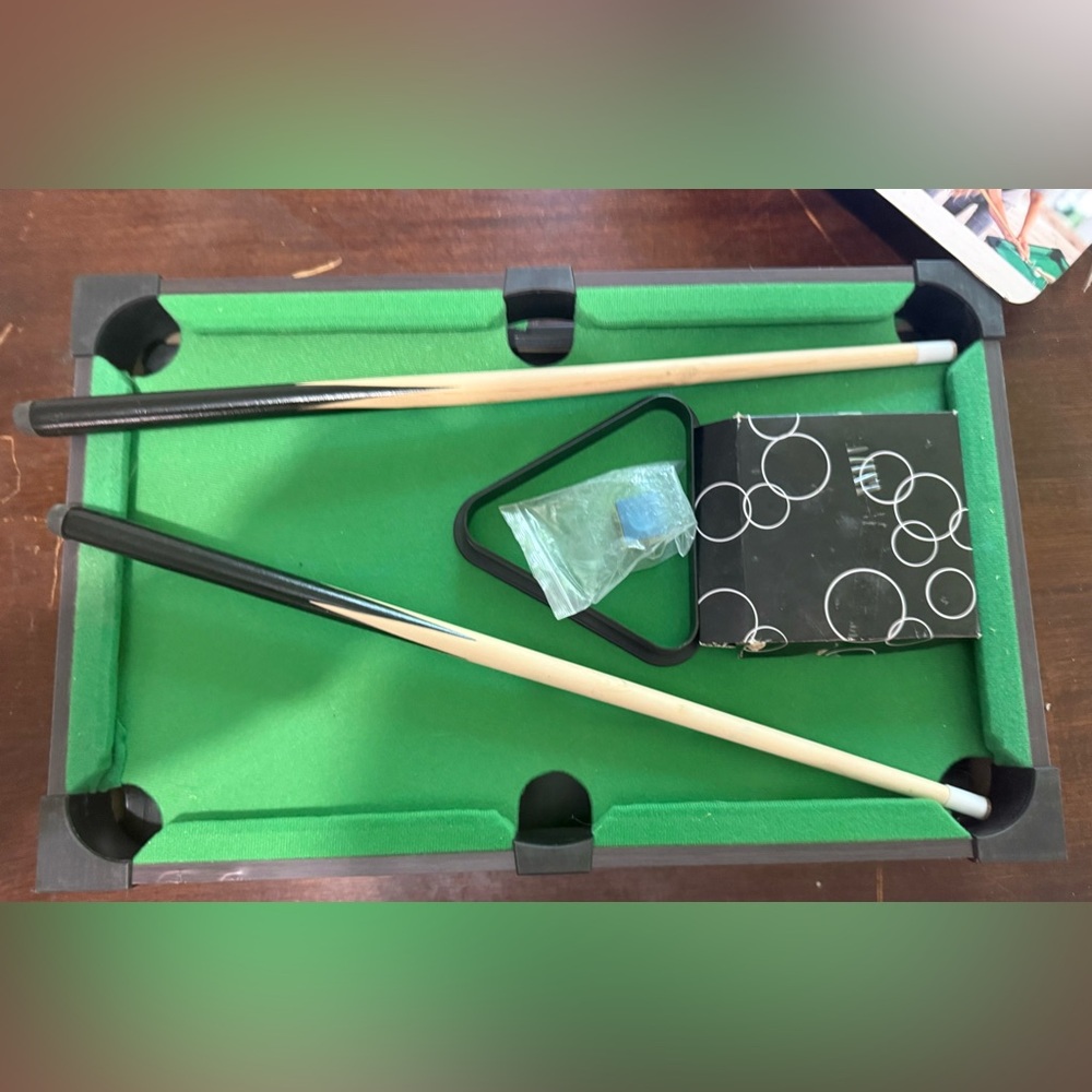 Mini Pool Table Set with Cues and Accessories